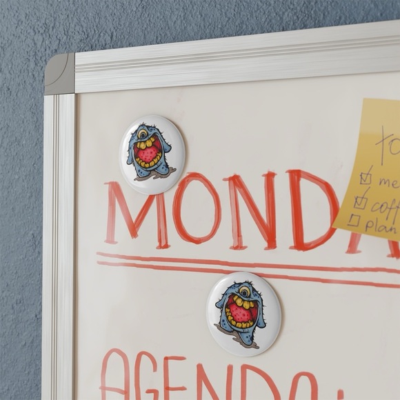 NEW Original Art - Mr. BBS - Monster Button Magnet - Picture 3 of 5